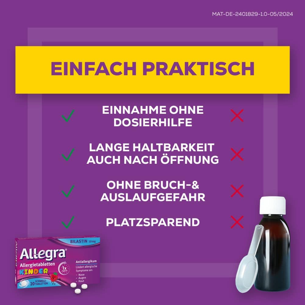 Allegra Allergietabletten KINDER 10 mg 20 St Schmelztabletten