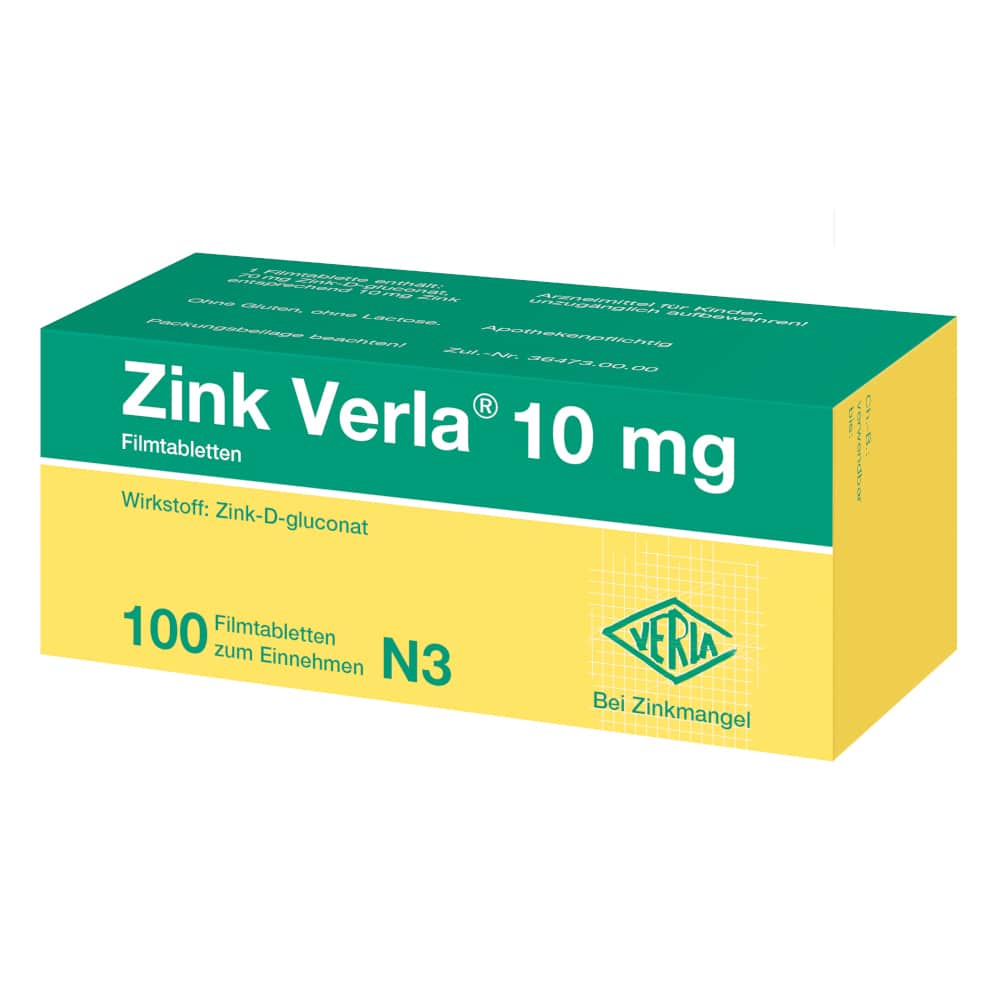 Zink Verla 10mg 100 St Filmtabletten
