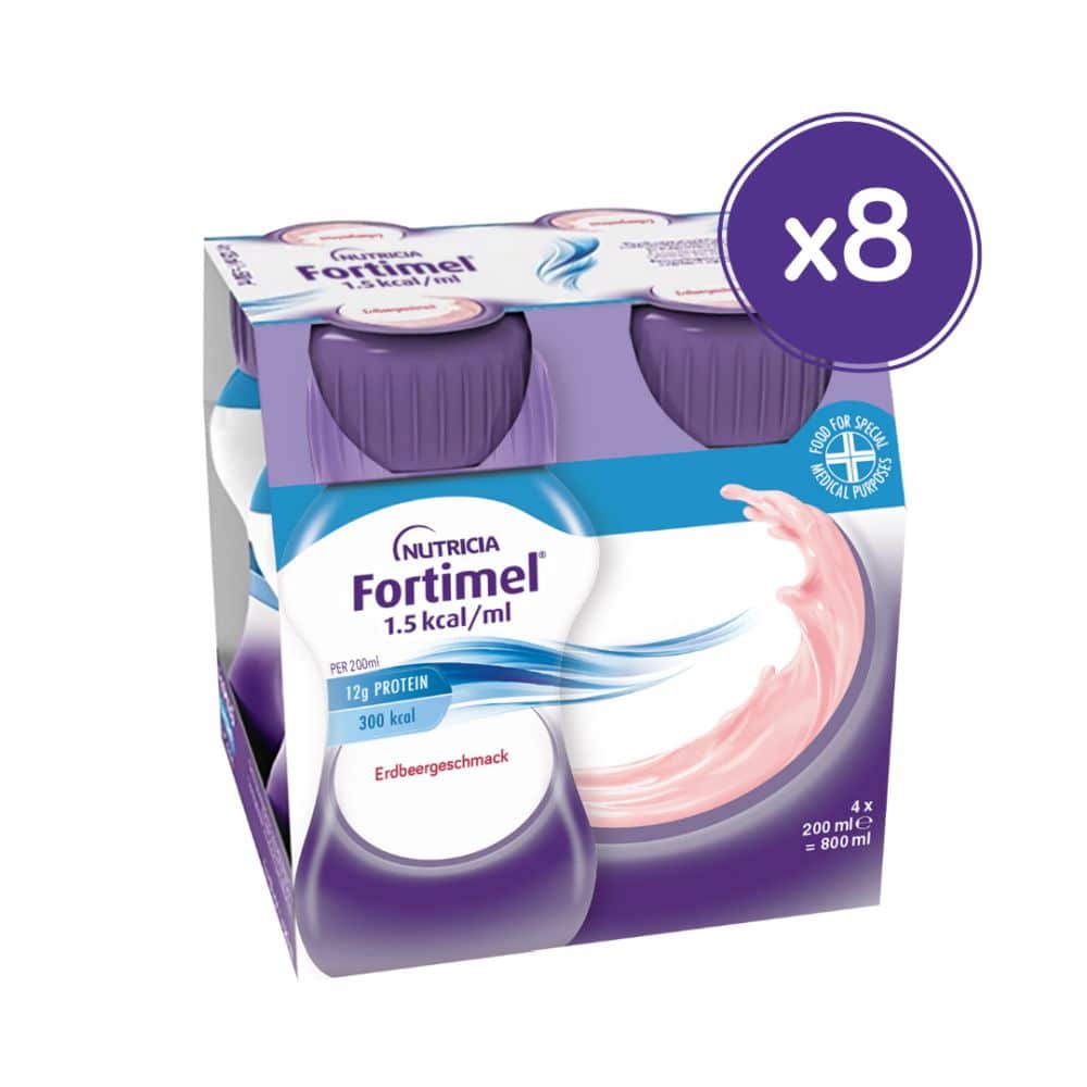 Fortimel 1,5 kcal/ml Erdbeer-Geschmack 32X200 ml Flüssigkeit