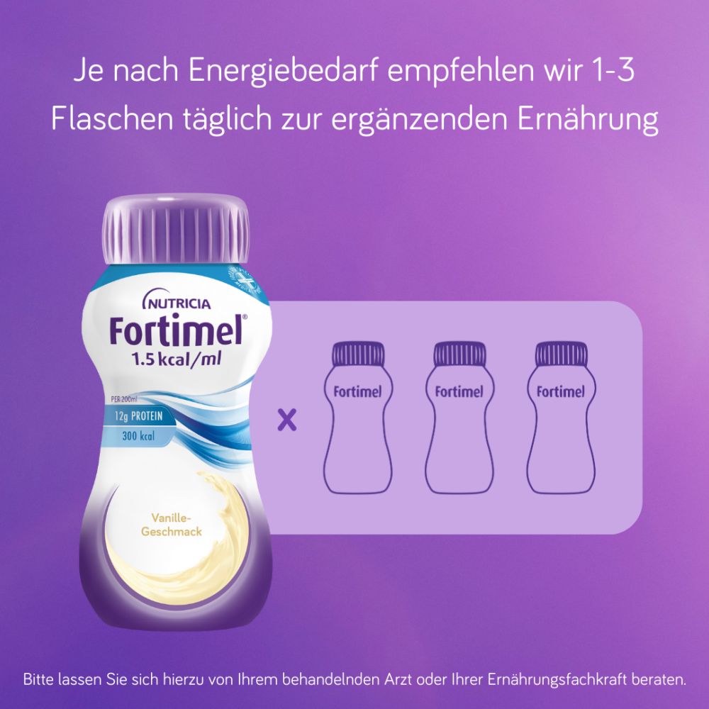 NUTRICIA Fortimel 1,5kcal / ml Vanille-Geschmack 4X200 ml Flüssigkeit