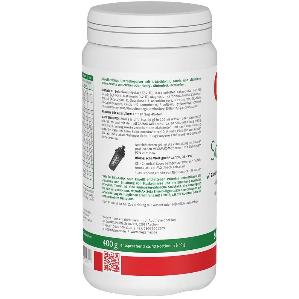 MEGAMAX Soja Eiweiß Schoko Pulver 400 g Pulver