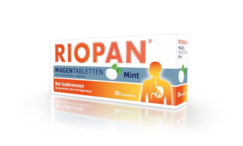 RIOPAN MAGENTABLETTEN Mint - Bei Sodbrennen 20 St Kautabletten