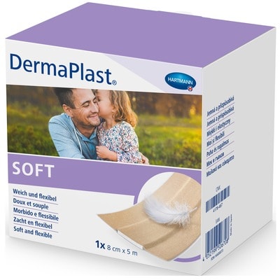 DermaPlast Soft 8cmX5m 1 St Pflaster