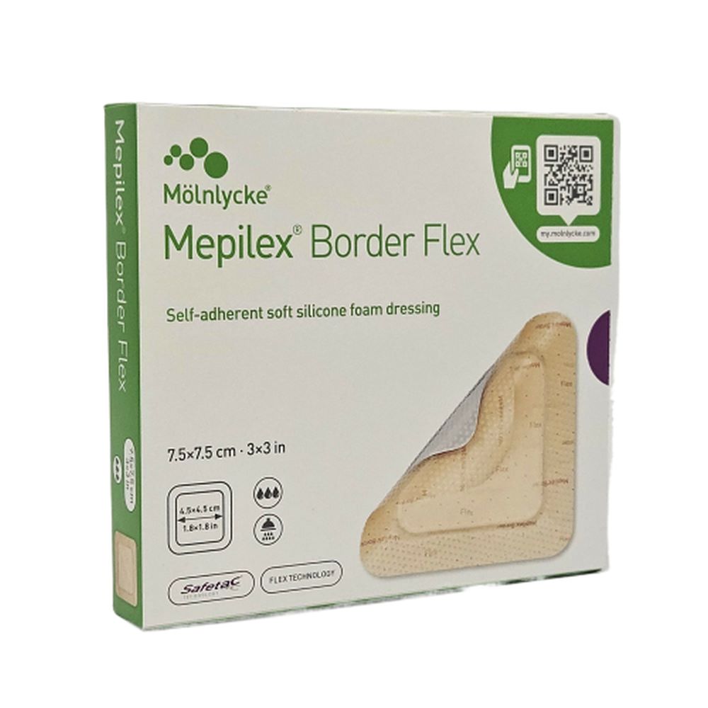 Mepilex Border Flex Schaumverband haftend 7,5x7,5 cm 5 St Verband