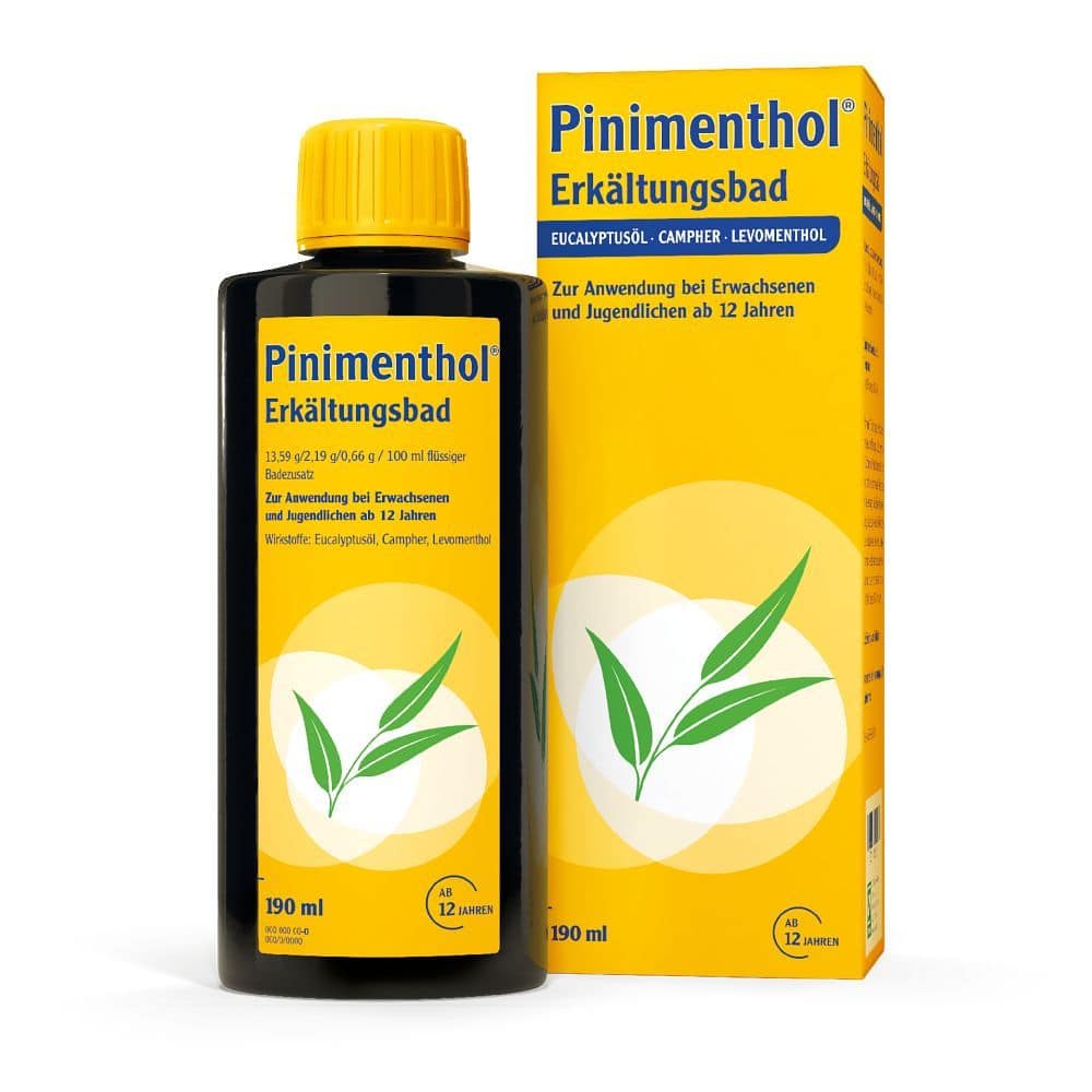 Pinimenthol Erkältungsbad ab 12 Jahren - mit Eucalyptusöl, Menthol und Campher 190 ml Bad