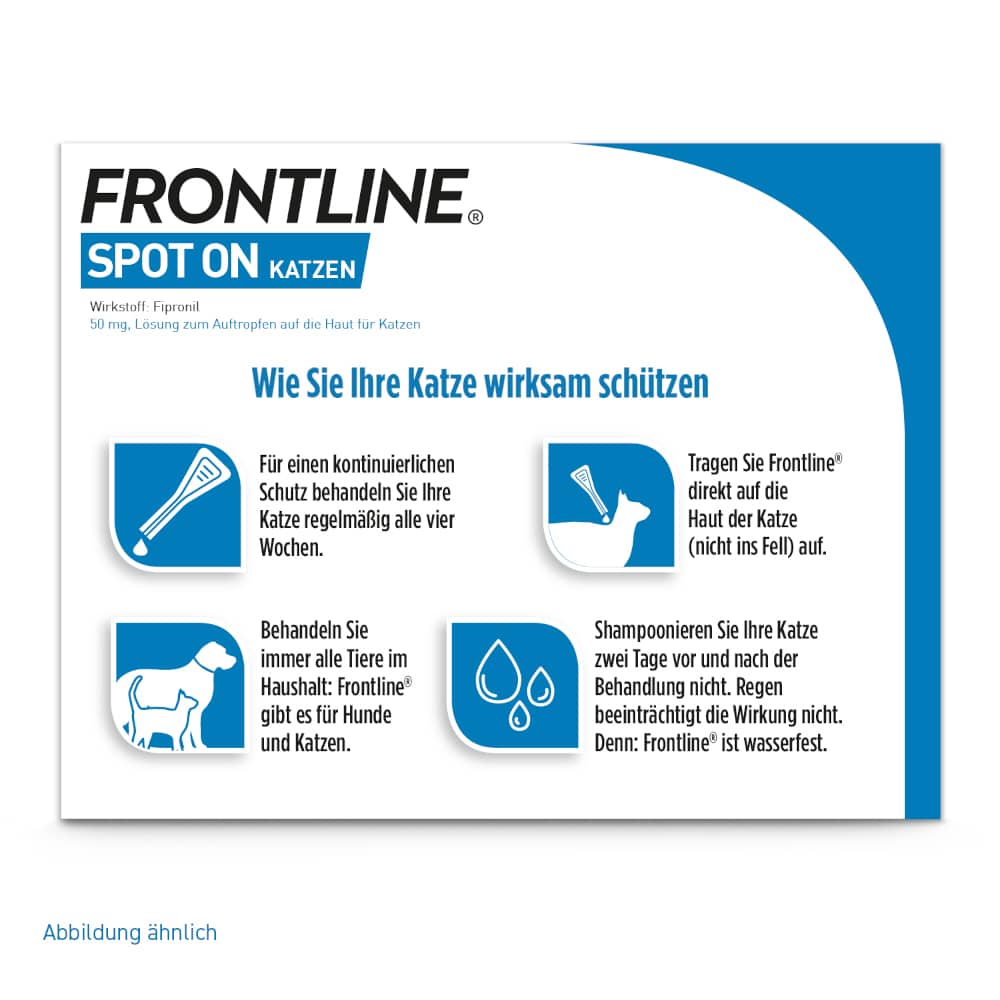FRONTLINE SPOT-ON gegen Zecken und Flöhe für Katzen 6 St Lösung