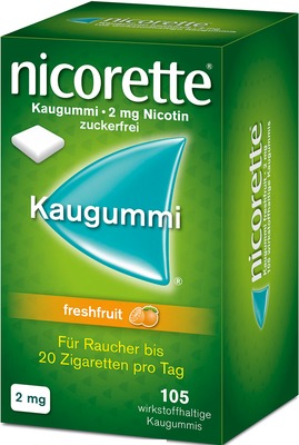 nicorette 2 mg Nikotinkaugummi freshfruit für Raucher zum Aufhören