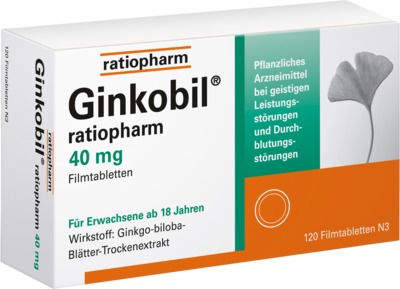 Ginkobil ratiopharm 40mg mit Ginkgo biloba 120 St Filmtabletten