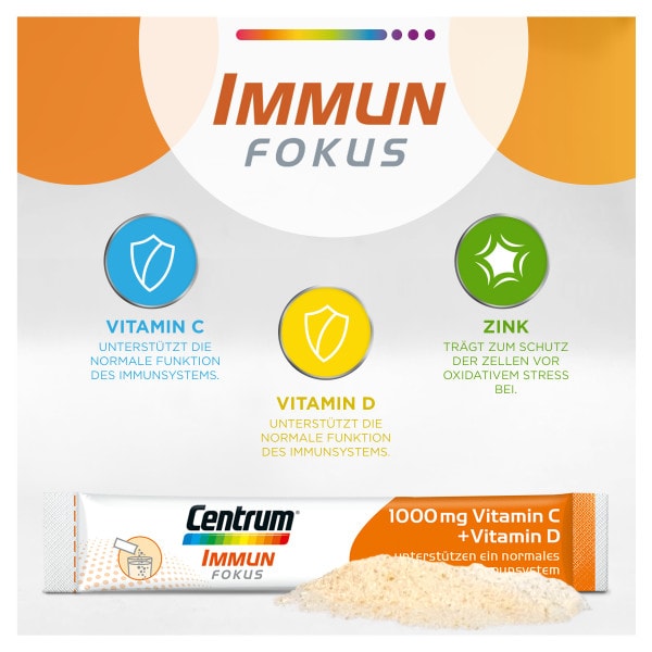 CENTRUM Immun Fokus 1000 mg Vitamin C+D Trinkgranulat 24 St
