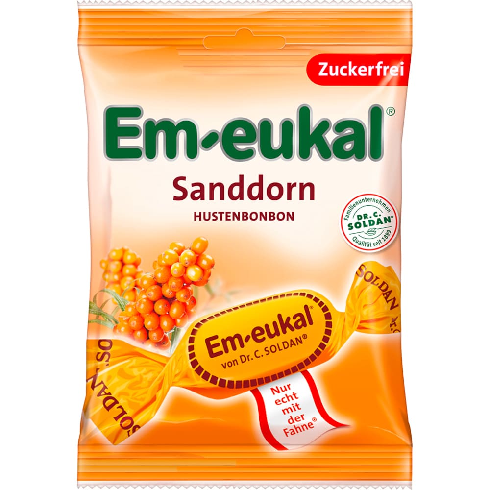 Em-eukal Sanddorn zuckerfrei 75 g Bonbons