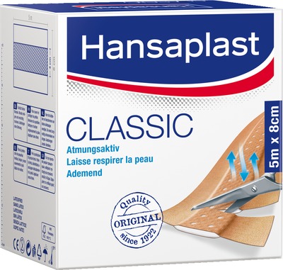Hansaplast CLASSIC Atmungsaktiv 8cm x 5m 1 St Pflaster