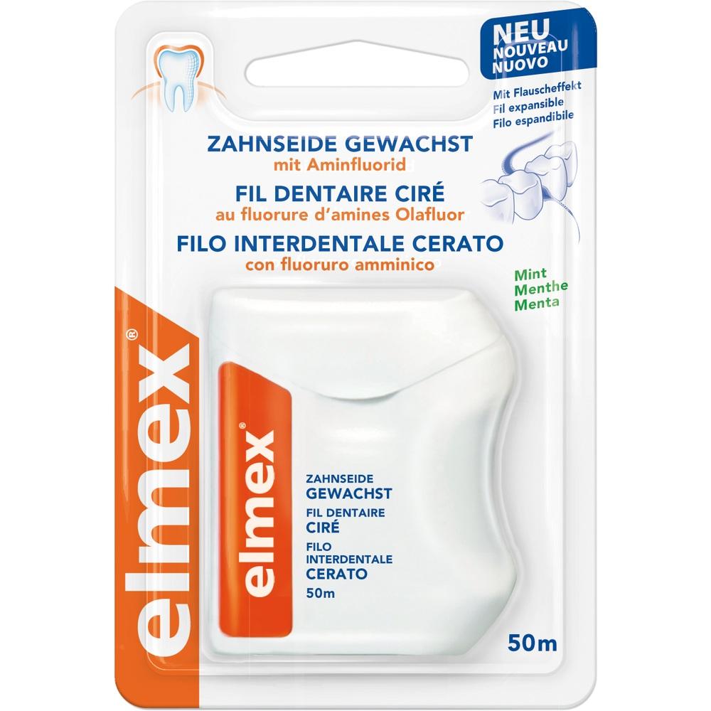 elmex ZAHNSEIDE GEWACHST mit Aminfluorid 50 m