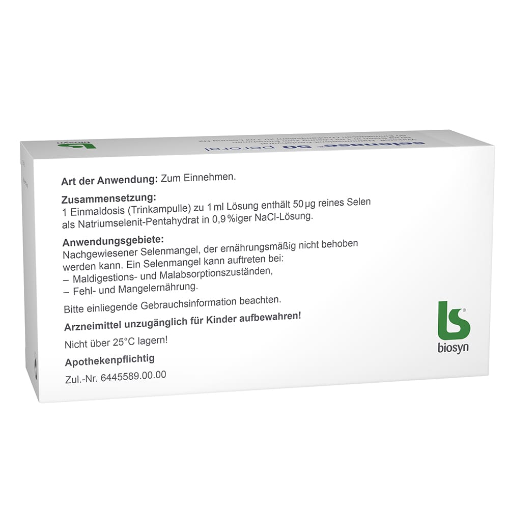 selenase 50 peroral biosyn 50X1 ml Lösung zum Einnehmen