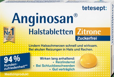 tetesept Anginosan Zuckerfrei Zitrone 20 St Lutschtabletten