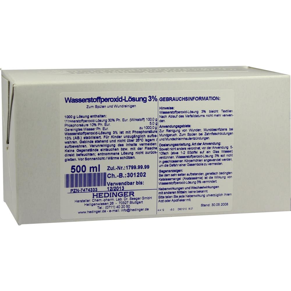 Wasserstoffperoxid-lösung 3% Standardzulassung 500 ml Lösung