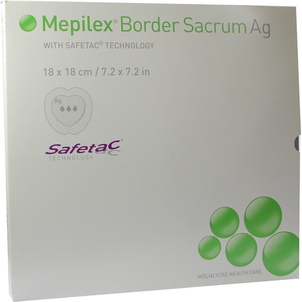 MEPILEX Border Sacrum Ag Schaumverb.18x18 cm ster. 5 St Verband