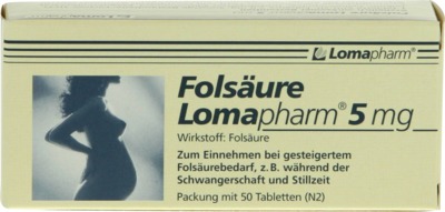FOLSÄURE LOMAPHARM 5 mg Tabletten 50 St Tabletten