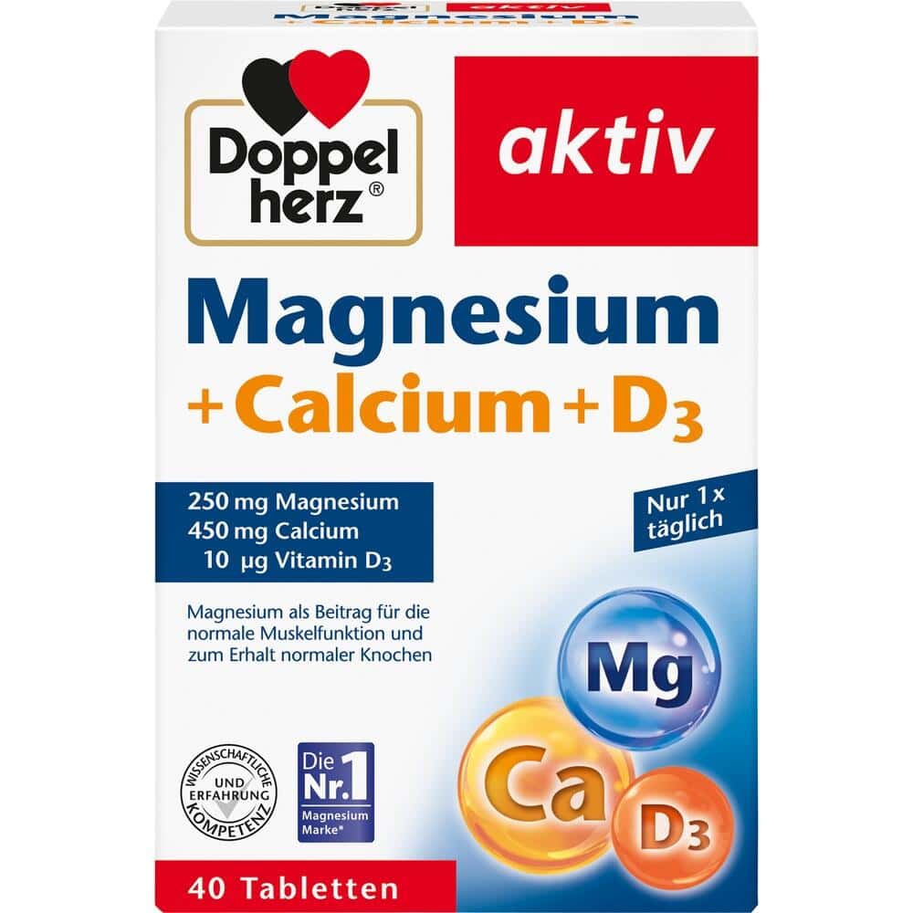 Doppelherz aktiv Magnesium + Calcium + D3 40 St Tabletten