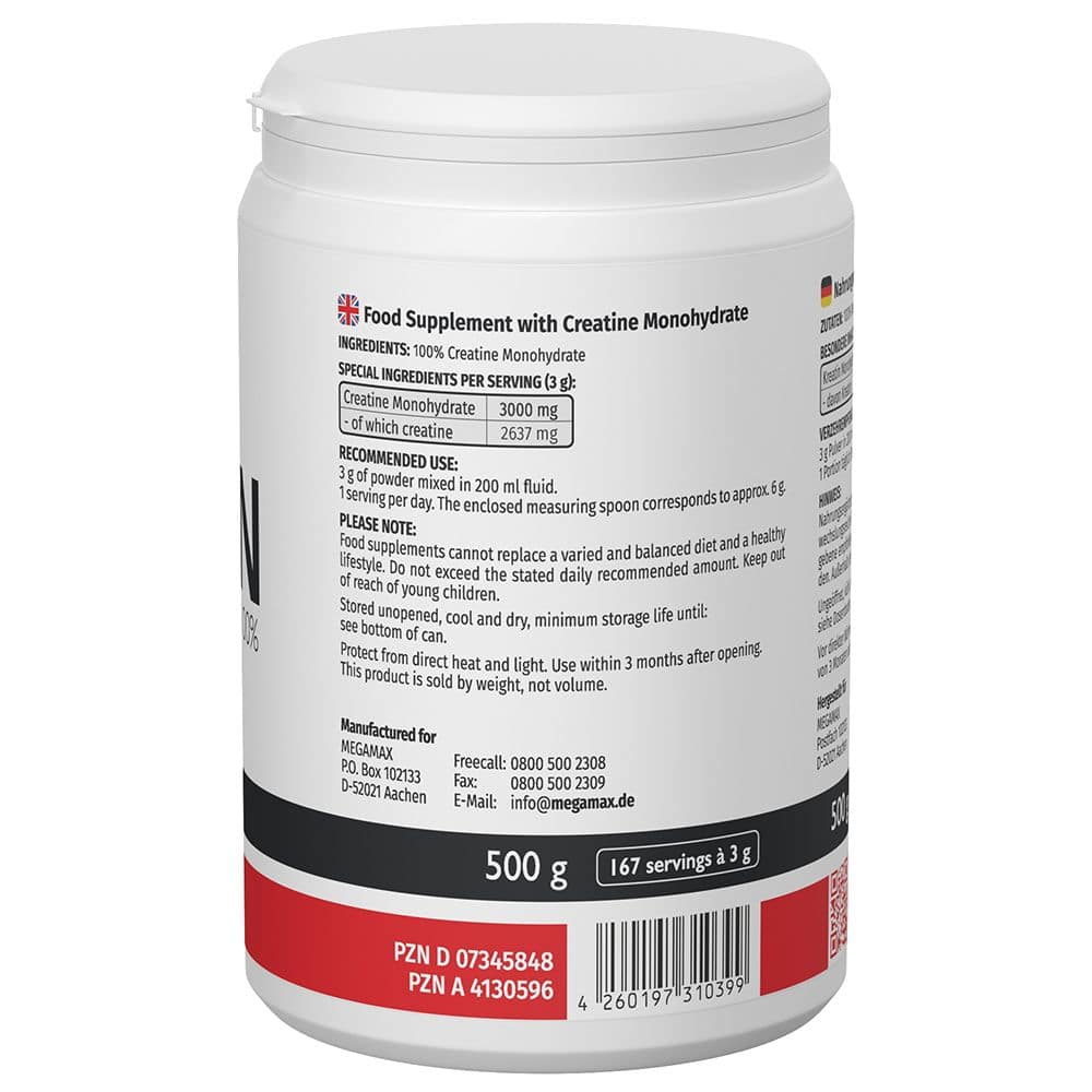 KREATIN MONOHYDRAT 100% Megamax Pulver 500 g Pulver