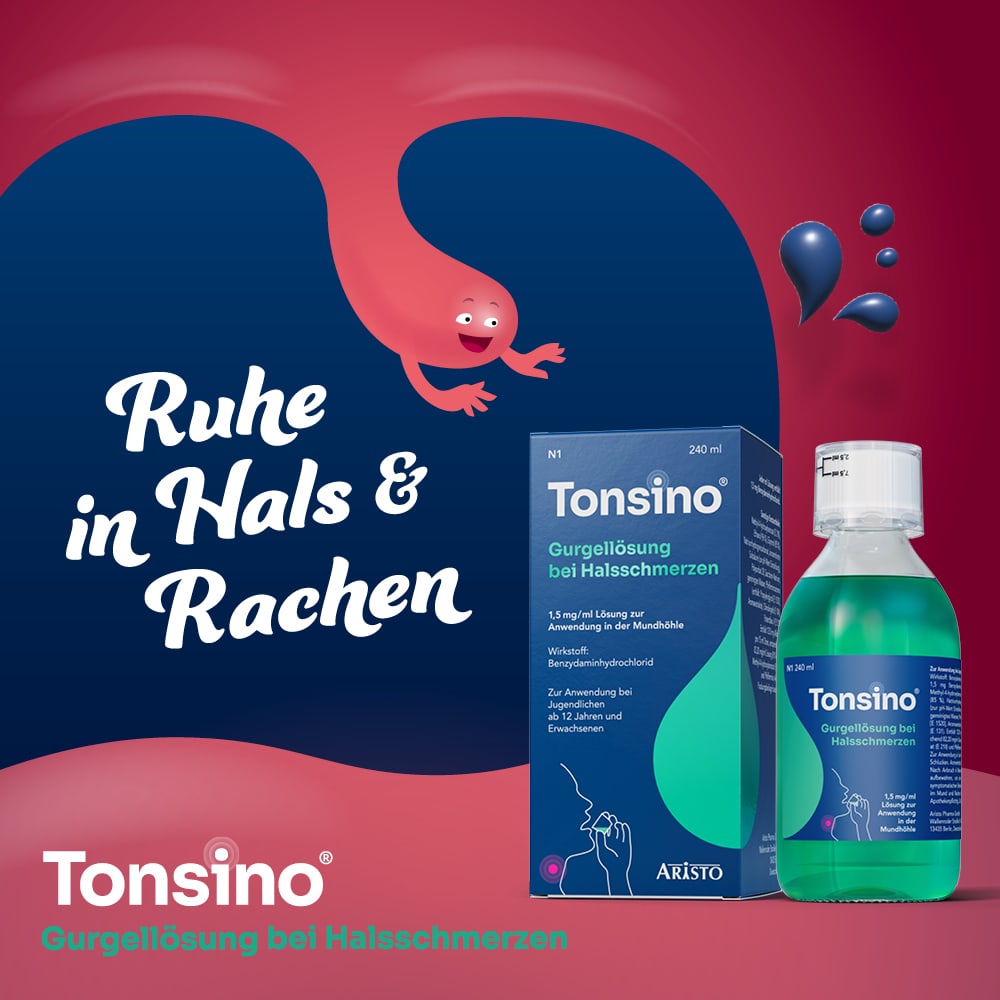 Tonsino Gurgellösung bei Halsschmerzen 240 ml Gurgellösung