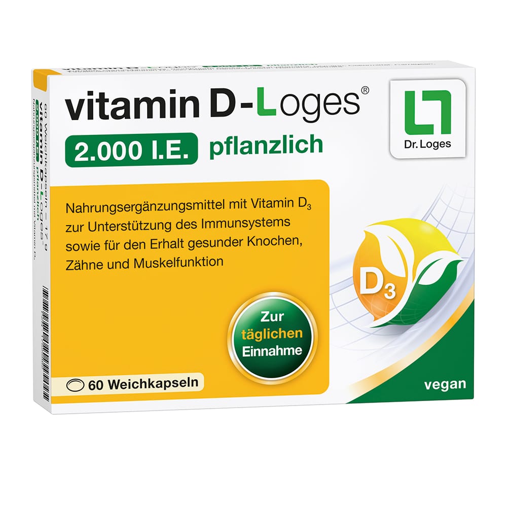 vitamin D-Loges 2.000 I.E. pflanzlich 60 St Weichkapseln