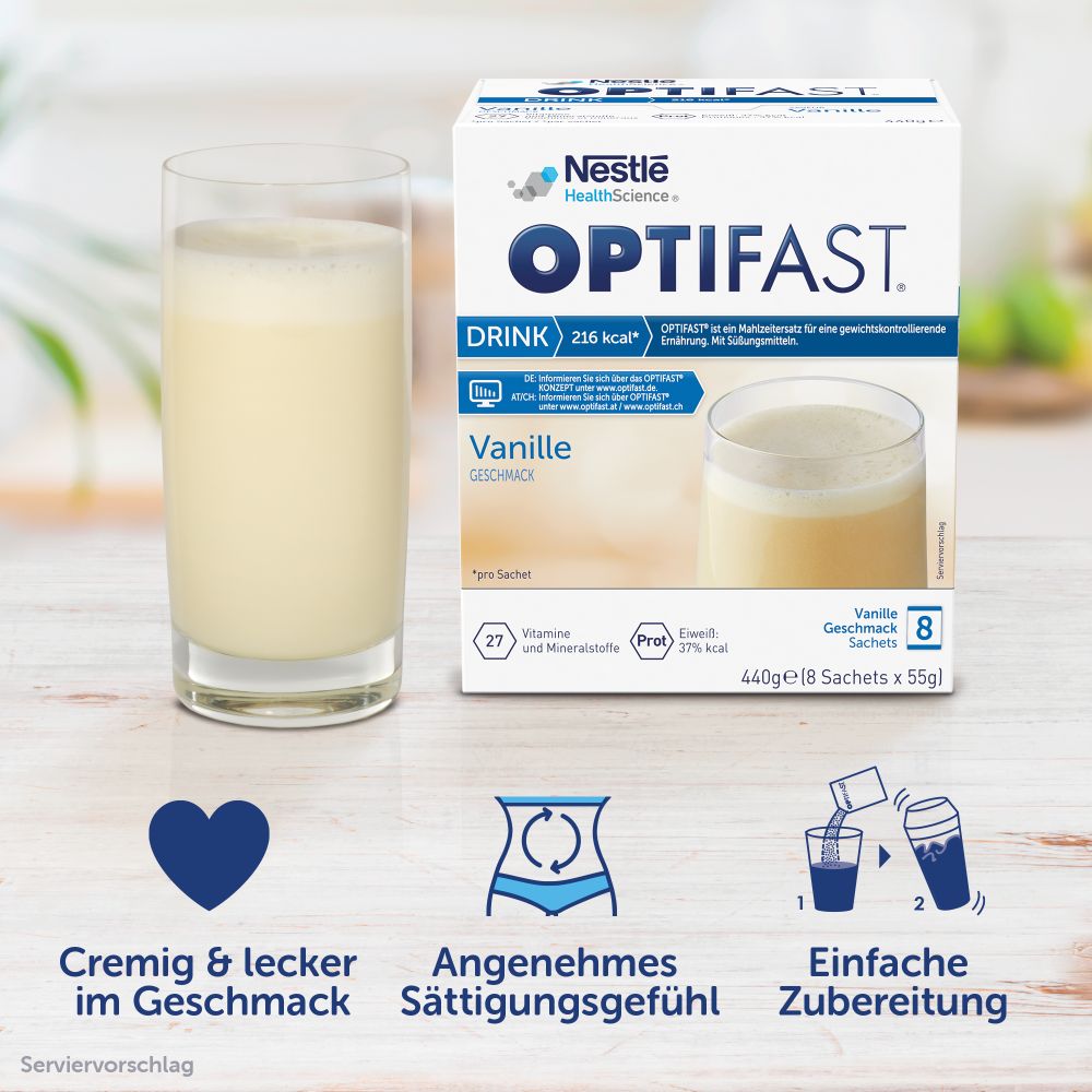 OPTIFAST DRINK Vanille 8X55 g Pulver
