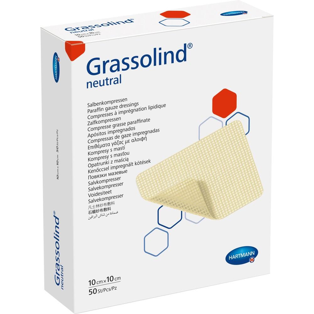 GRASSOLIND Salbenkompressen 10x10 cm steril 50 St Kompressen
