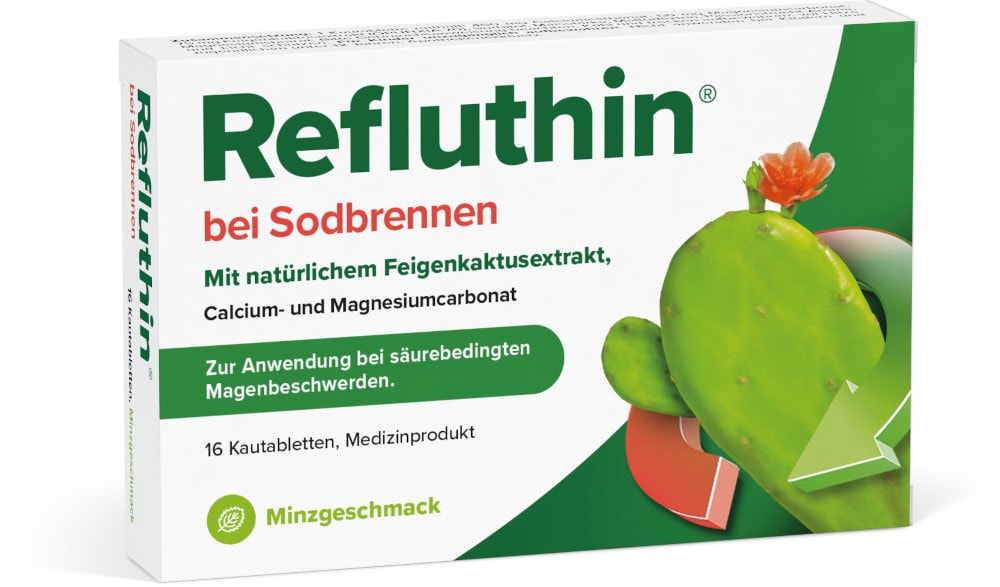 Refluthin bei Sodbrennen Minzgeschmack 16 St Kautabletten