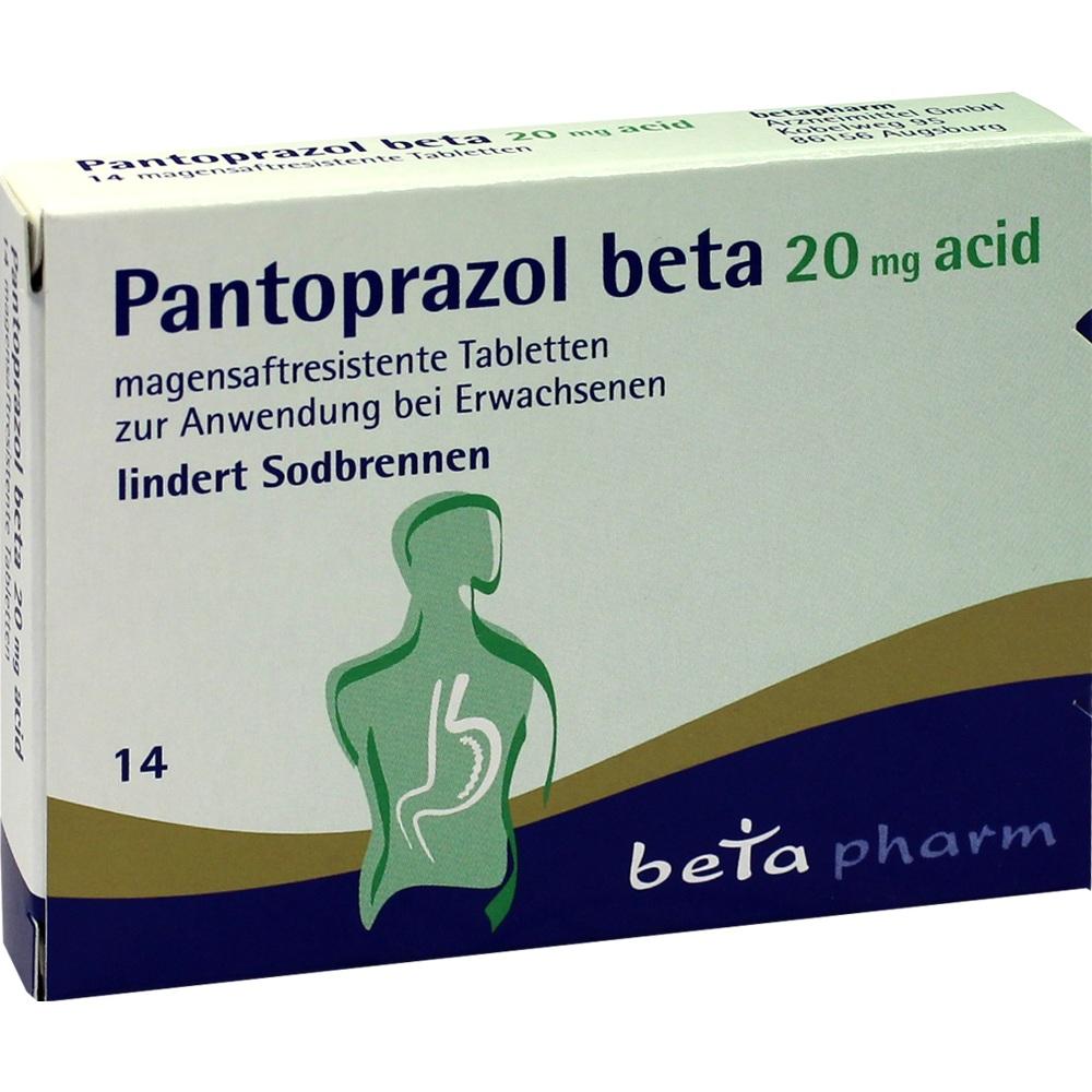 Pantoprazol beta 20mg acid 14 St Tabletten magensaftresistent