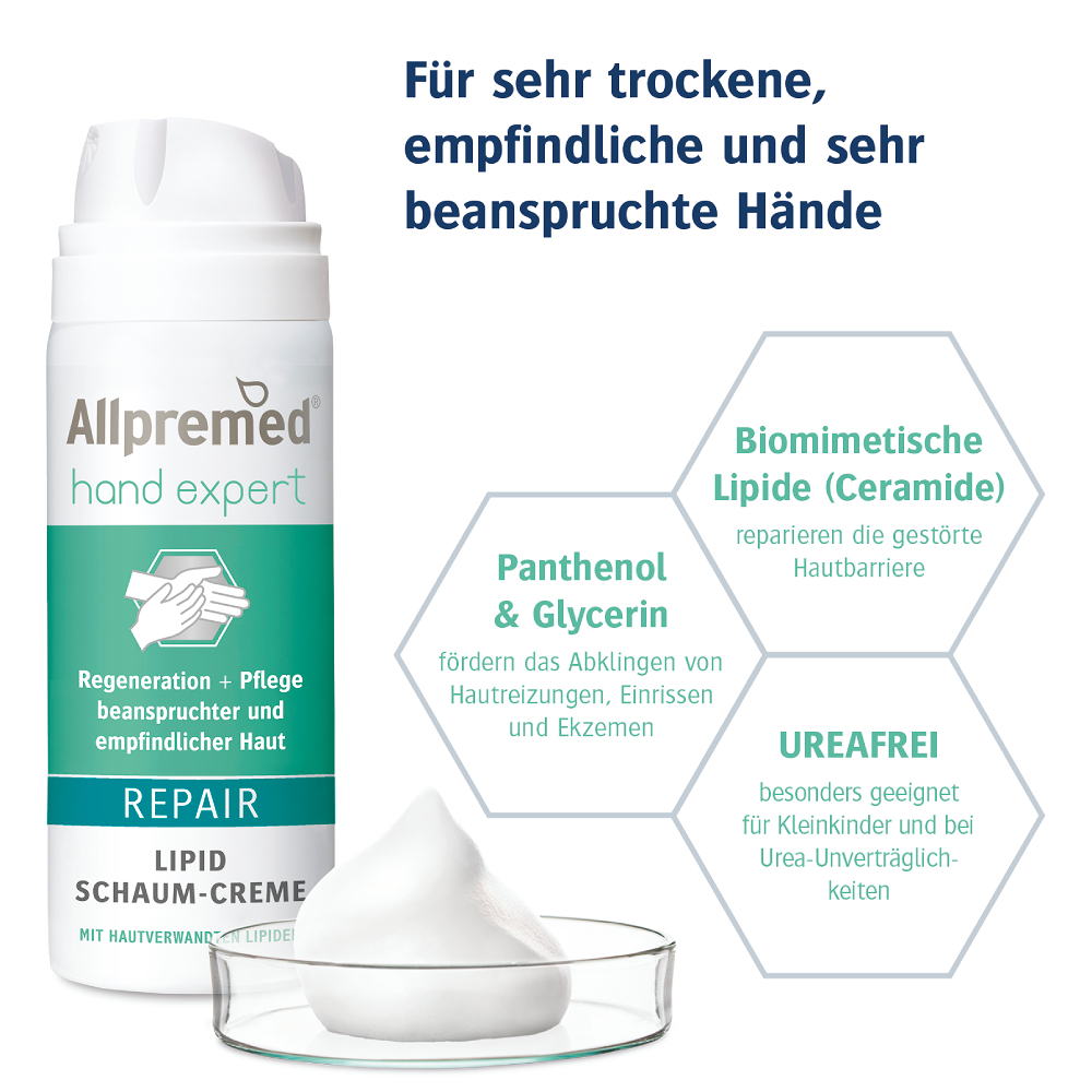 Allpremed hand expert Lipid Schaum-Creme REPAIR 50 ml Schaum