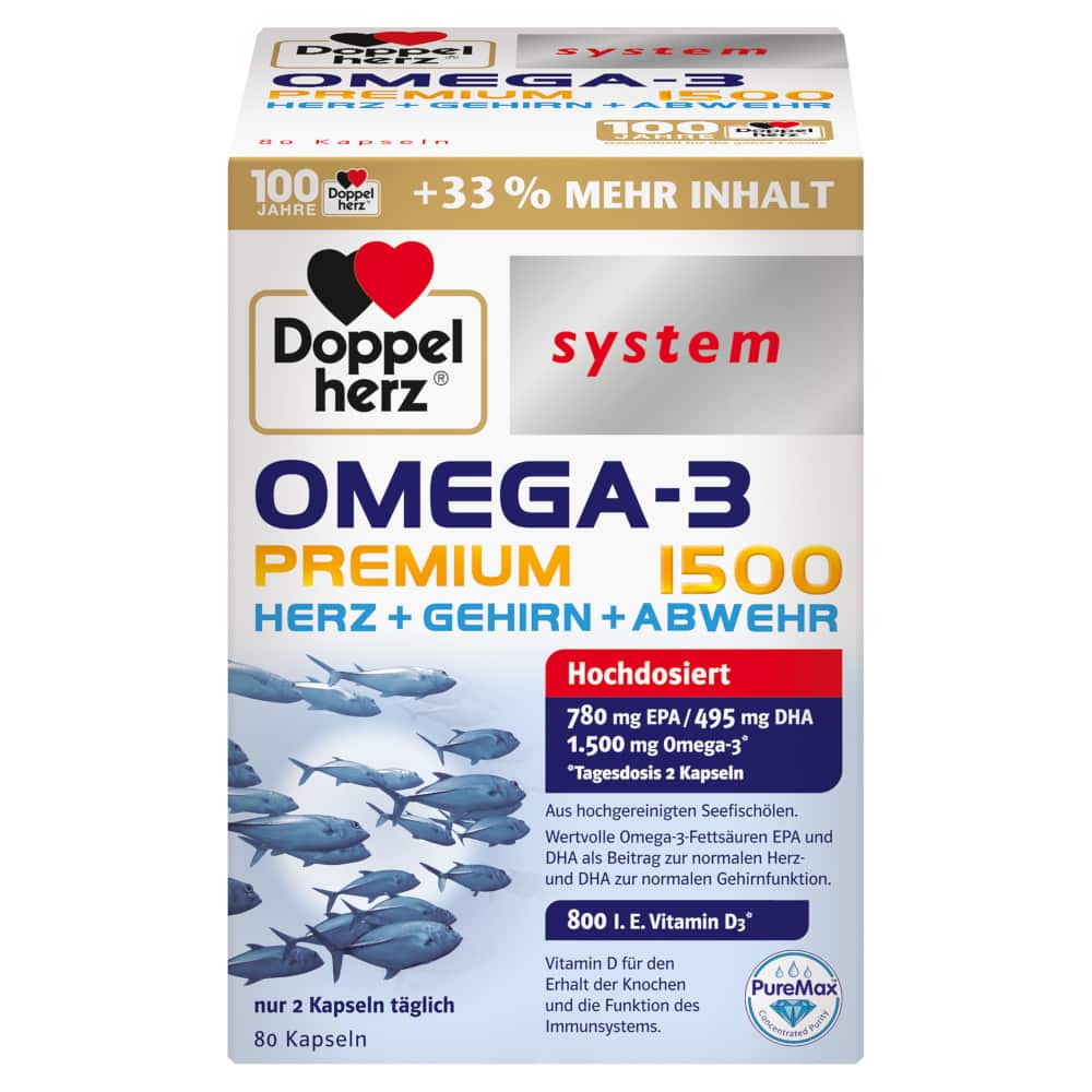 Doppelherz system OMEGA-3 PREMIUM 1500 80 St Kapseln