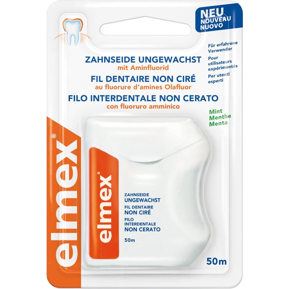 elmex ZAHNSEIDE UNGEWACHST mit Aminfluorid 50 m