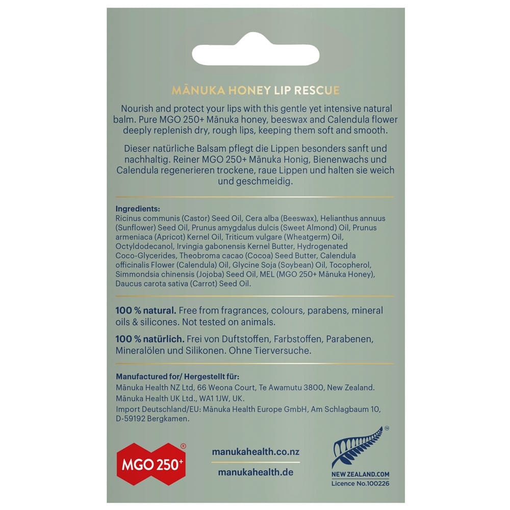 Manuka Health 100% NATÜRLICHER MANUKA HONIG LIPPENBALSAM  4.5 g Balsam