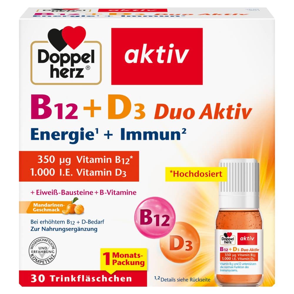 Doppelherz aktiv B12 + D3 Duo Aktiv 30 St Trinkampullen