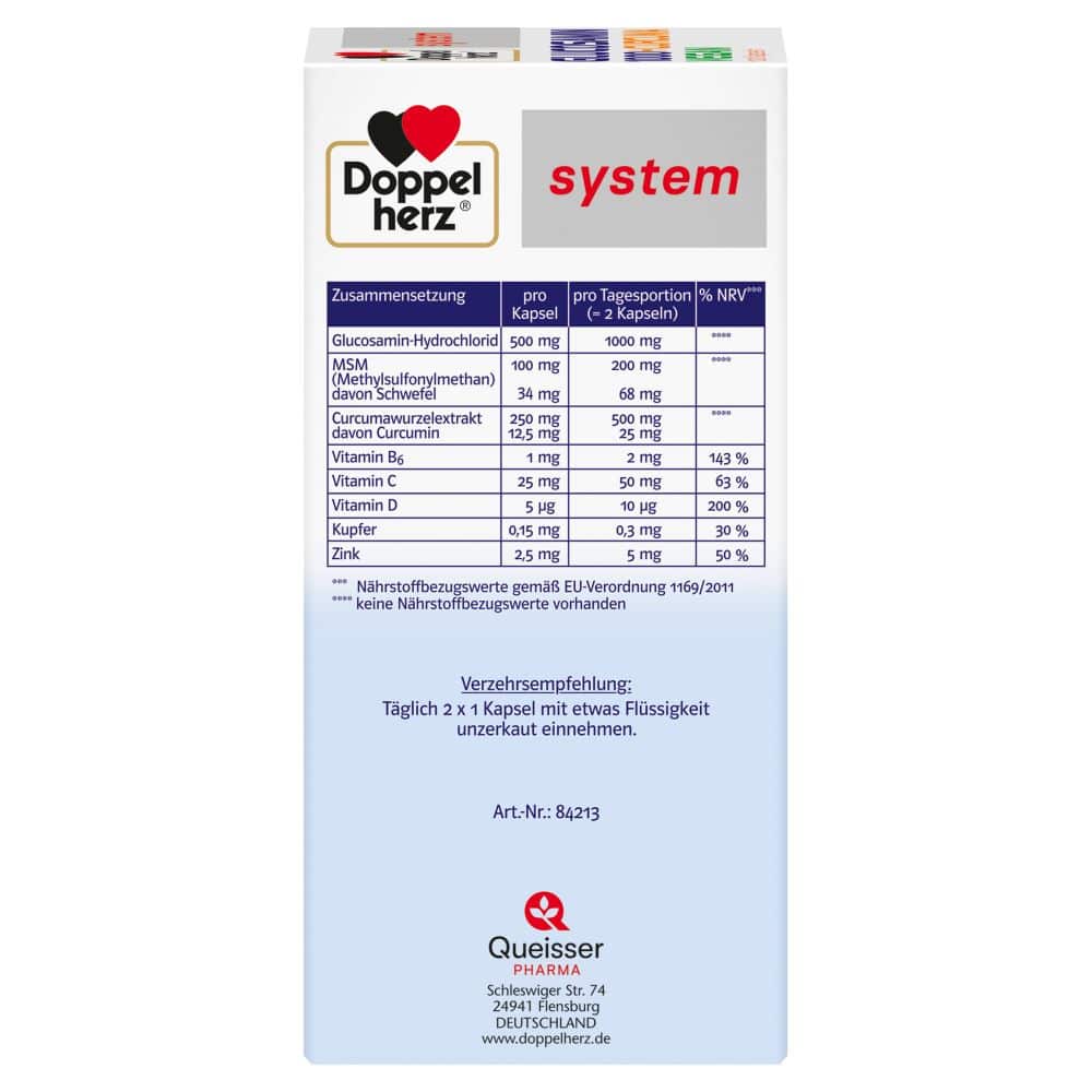 Doppelherz system GLUCOSAMIN 1000 + CURCUMA 120 St Kapseln