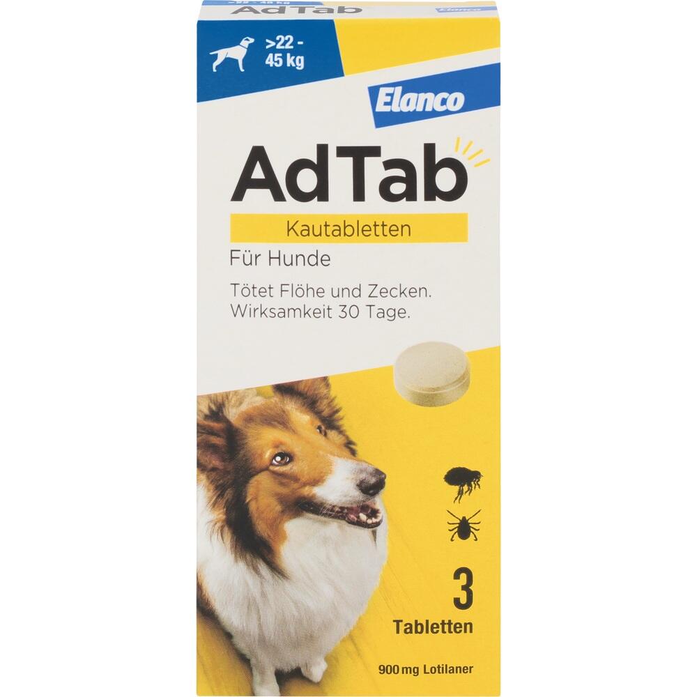 AdTab Kautabletten 900mg für Hunde 22-45 kg Elanco 3 St Kautabletten