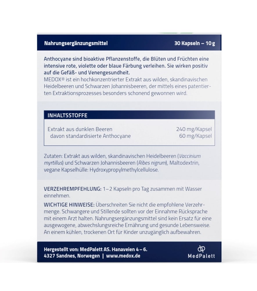 MEDOX Anthocyane aus wilden Beeren 30 St Kapseln