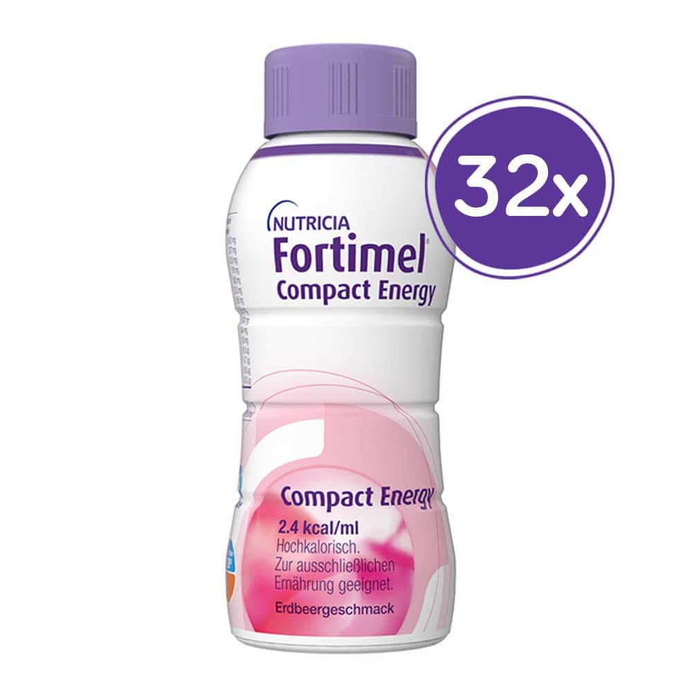 Fortimel Compact Energy Trinknahrung Erdbeere 8X4X300 ml Flüssigkeit