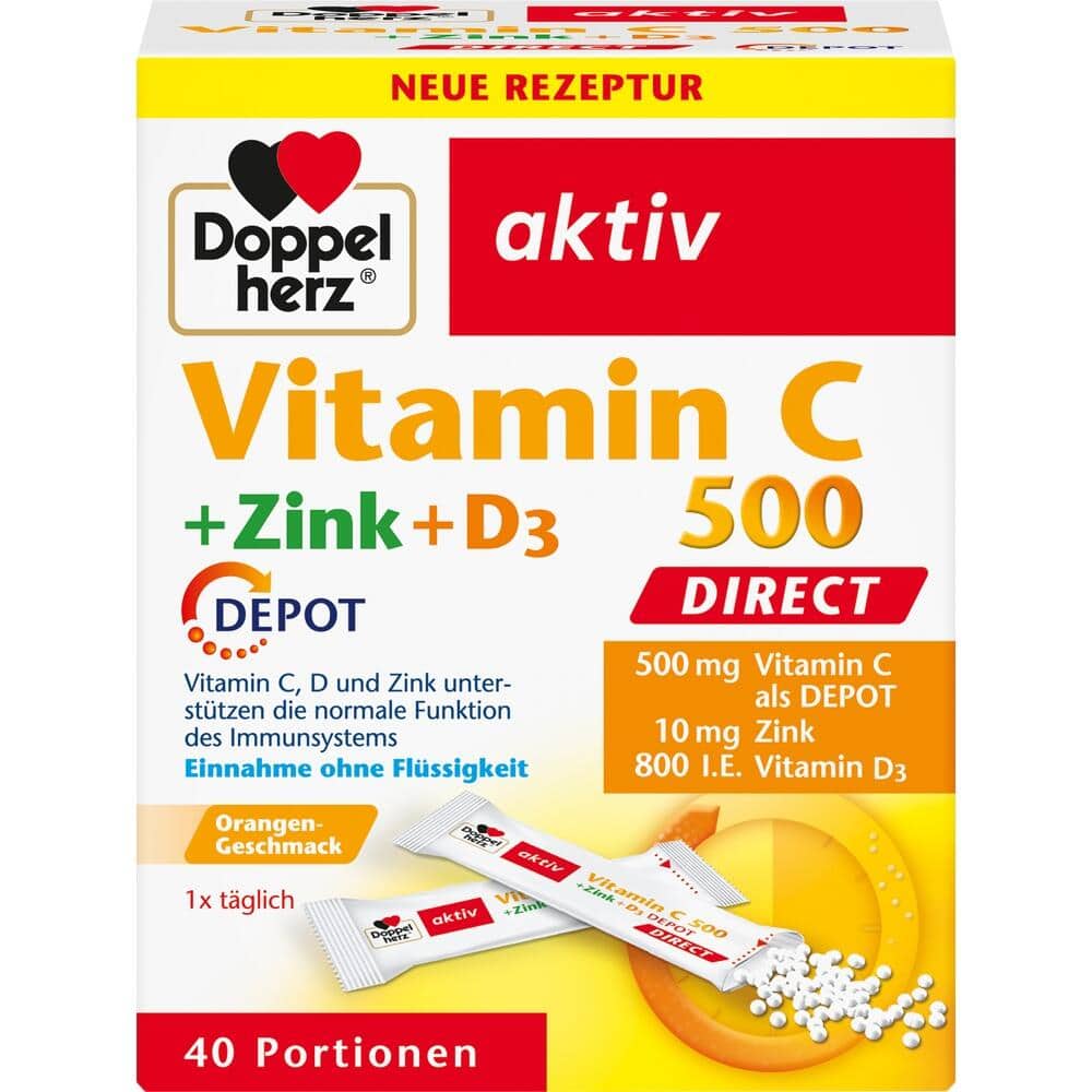 Doppelherz aktiv Vitamin C 500 + Zink + D3  40 St Pellets