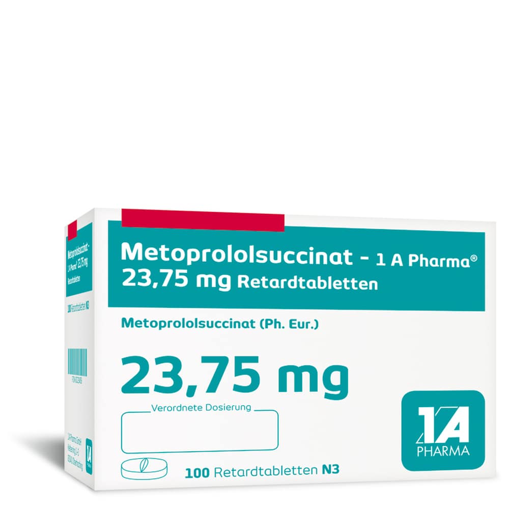 Metoprololsuccinat - 1A Pharma 23,75mg 100 St Retard-Tabletten