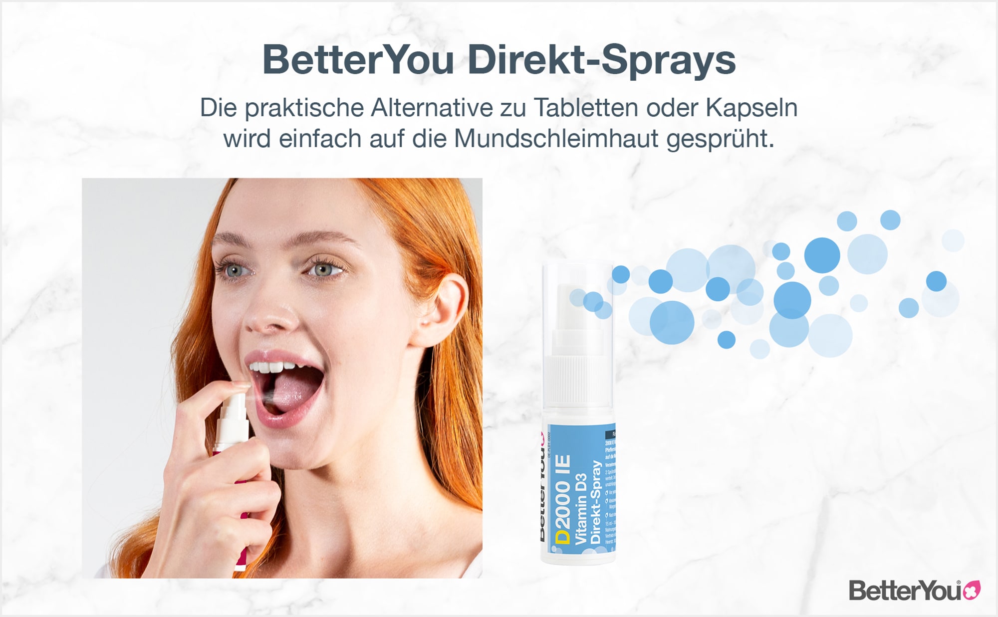 BetterYou D2000 IE Vitamin D3 Direkt-Spray 15 ml Spray BetterYou D2000 IE Vitamin D3 Direkt-Spray 15 ml Spray