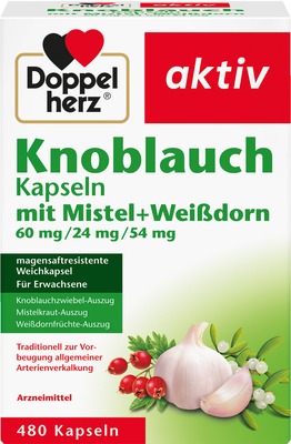 Doppelherz aktiv Knoblauch Kapseln mit Mistel + Weißdorn 480 St Kapseln magensaftresistent