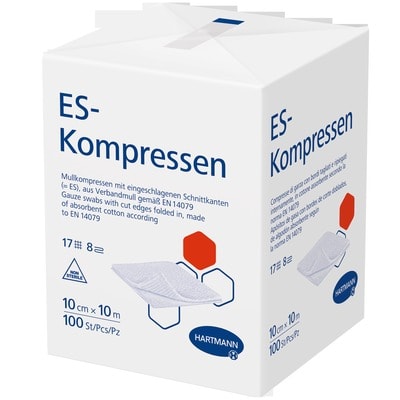 ES-KOMPRESSEN unsteril 10x10 cm 8fach 100 St Kompressen