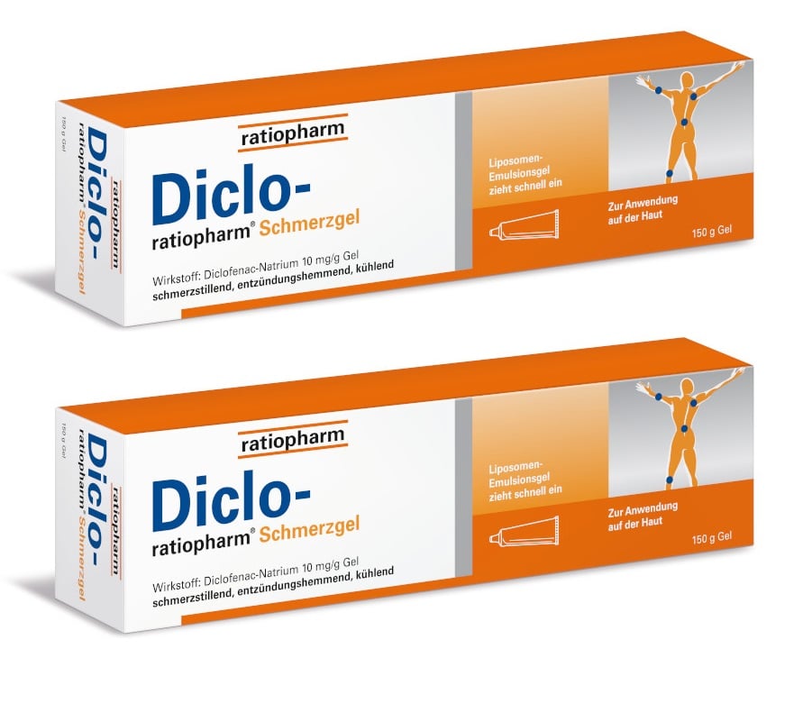 Diclo-ratiopharm Schmerzgel  Doppelpack 2X150 g Gel
