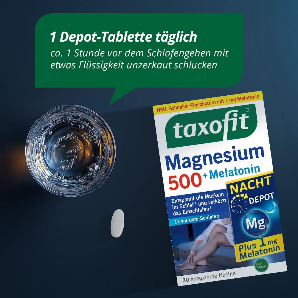 taxofit MAGNESIUM 500 NACHT + MELATONIN 30 St Tabletten