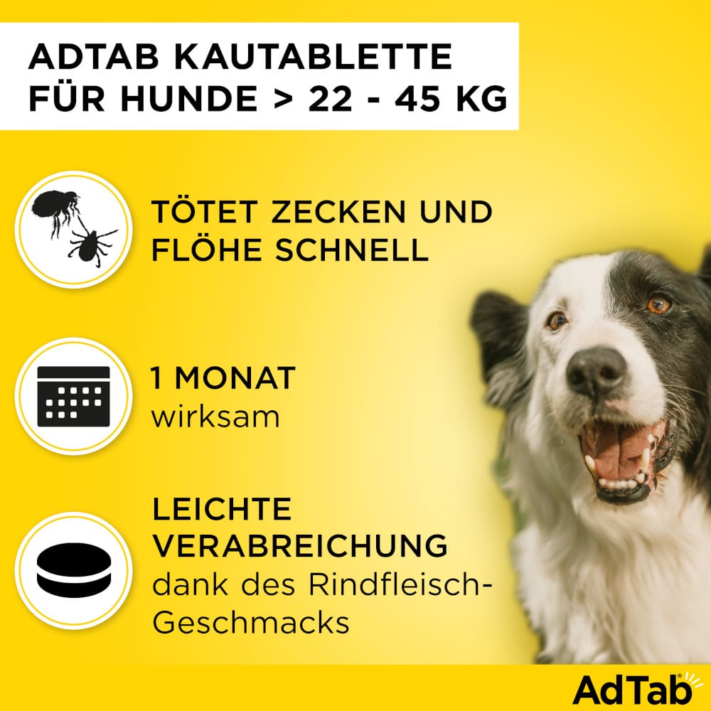 AdTab Kautabletten 900mg für Hunde 22-45 kg Elanco 3 St Kautabletten