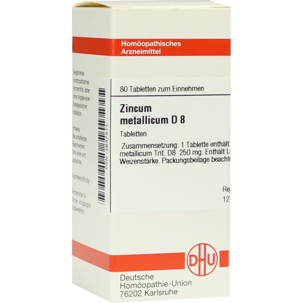 ZINCUM METALLICUM D 8 Tabletten 80 St Tabletten