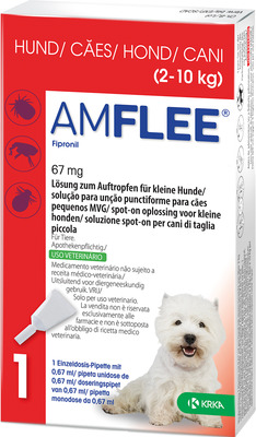 Amflee 67 mg Lösung zum Auftropfen für kleine Hunde 2-10kg 3 St Lösung