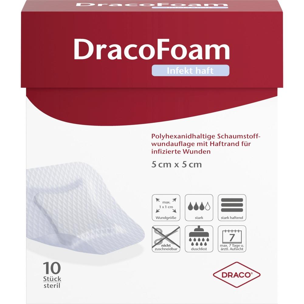 DRACOFOAM Infekt haft Schaumst.Wundauf.5x5 cm 10 St Verband