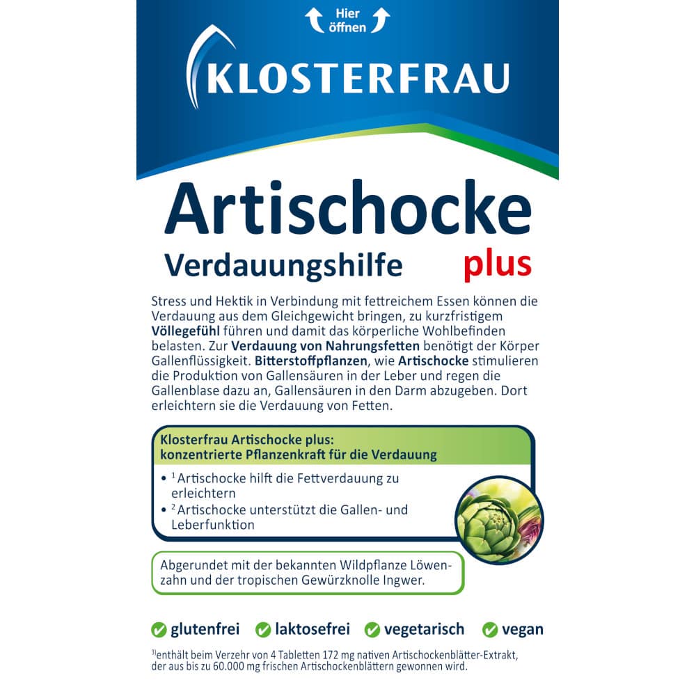 KLOSTERFRAU Artischocke plus Löwenzahn+Ingwer 30 St Tabletten